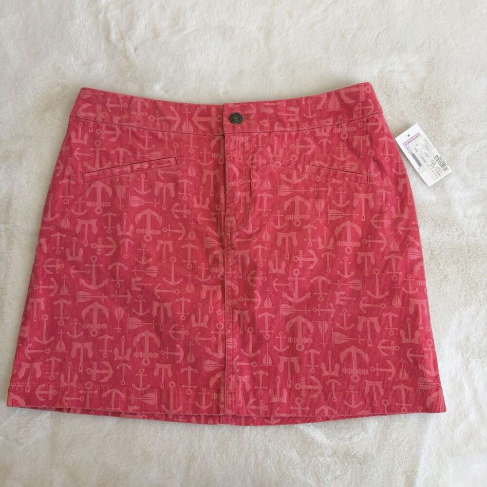 Vineyard Vines Harvest Skirt Red Pink Nautical Corduroy NWT Women’s 4